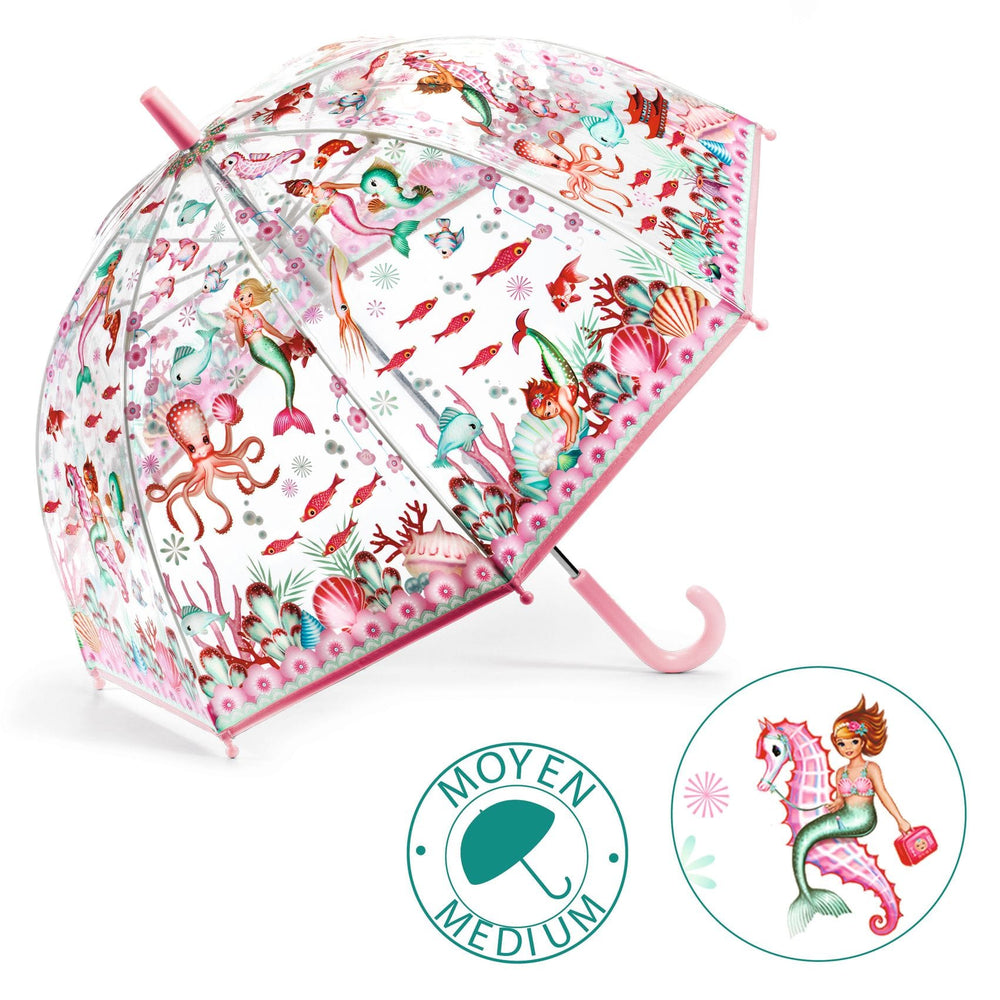 Djeco | Ombrello trasparente per bambini, Sirena