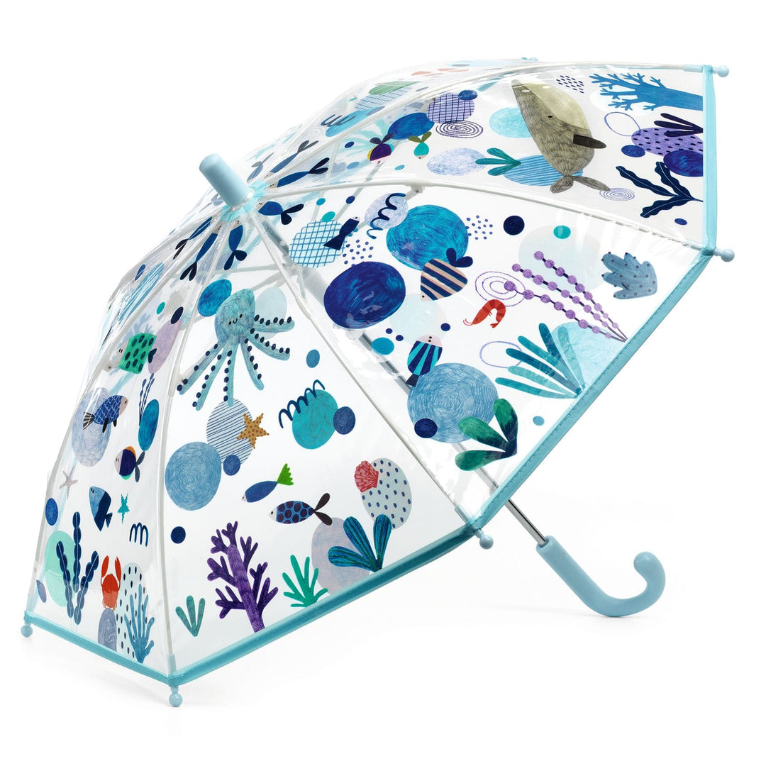 Djeco | Ombrello piccolo trasparente per bambini, Mare