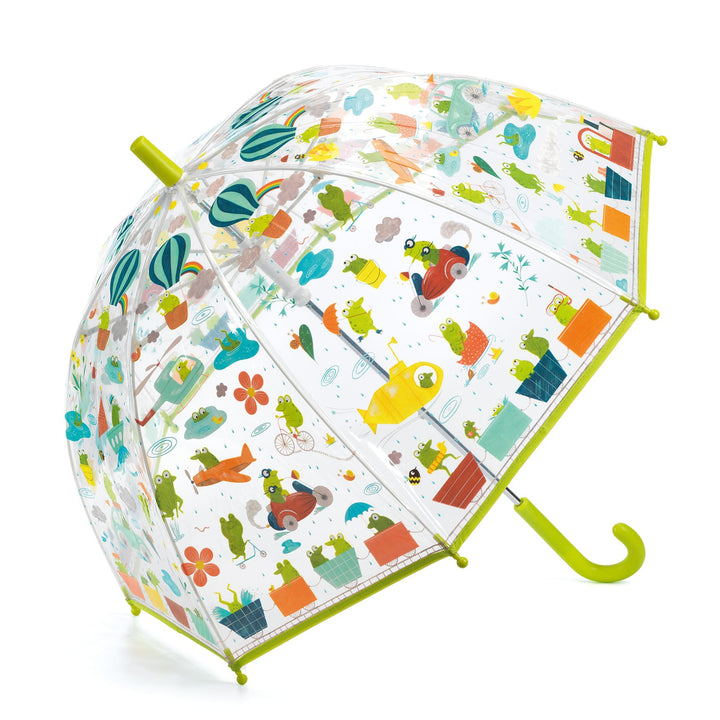 Ombrello Trasparente Verde Ranocchiette | Djeco DD04808