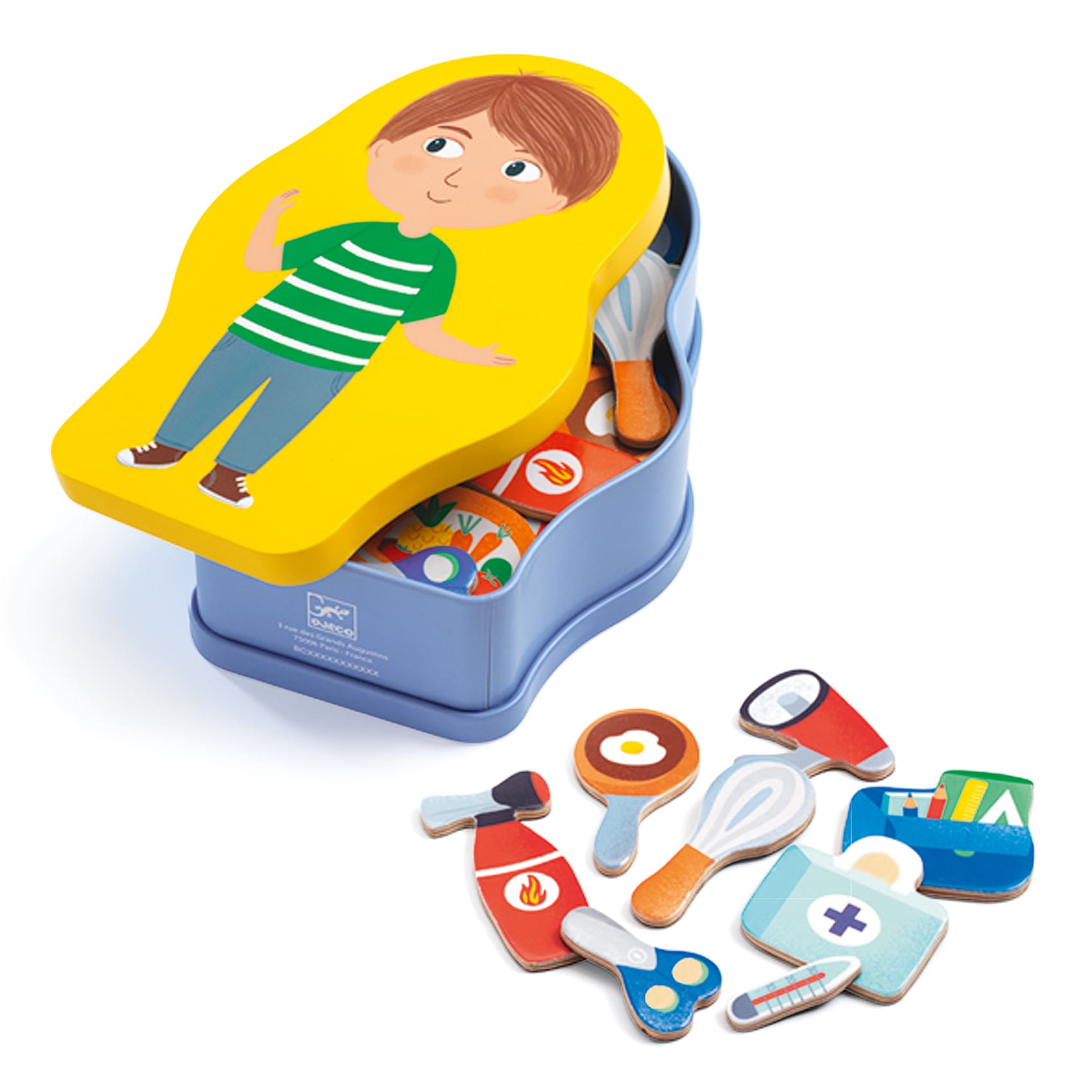 Djeco | Gioco Magnetico Jobissimo Wooden Magnetic, Legno e Metallo