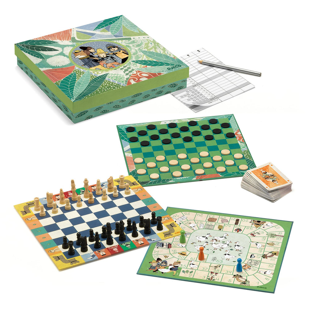 20 Giochi Classici in 1, Djeco, scacchi, dama, carte, gioco dell'oca