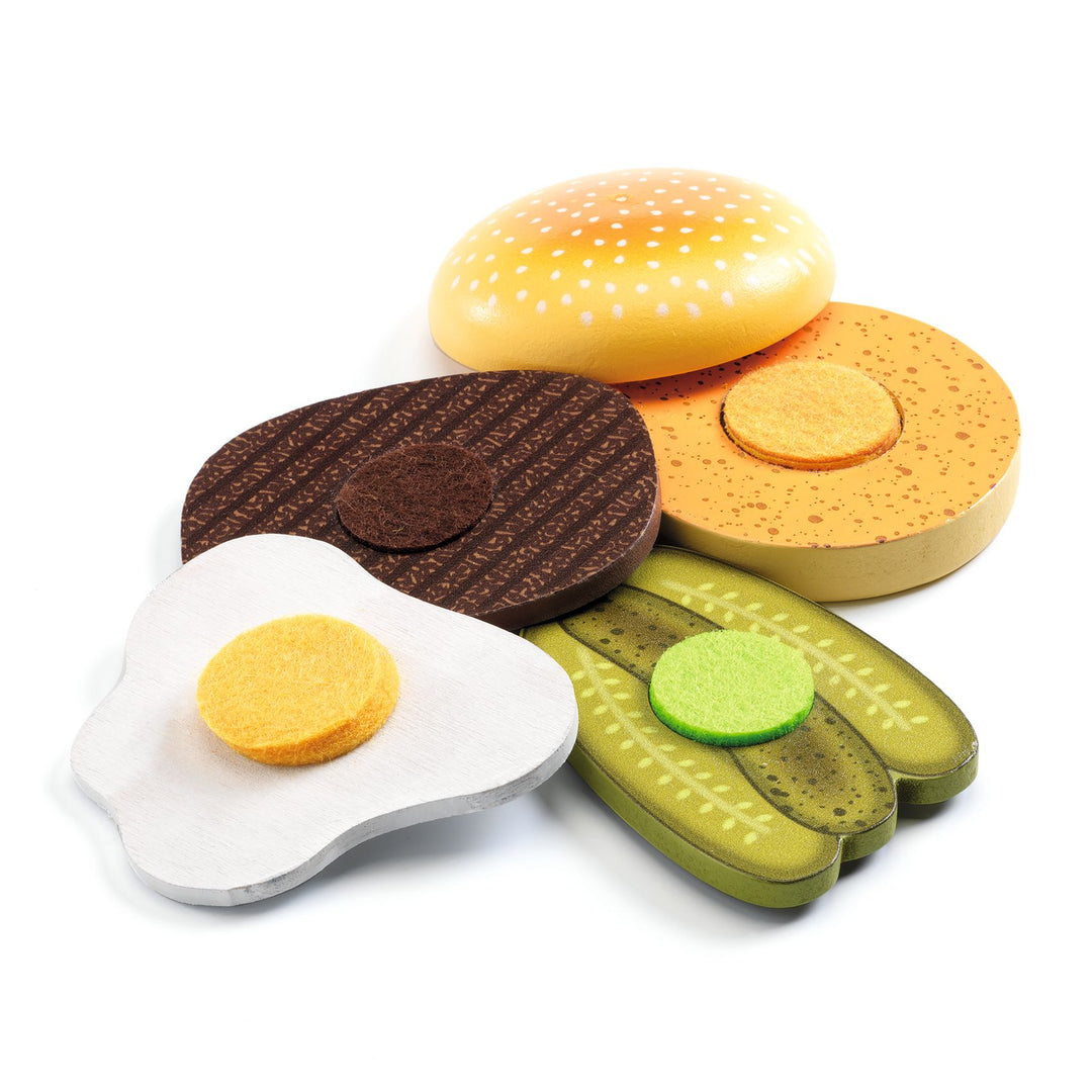 Djeco | Set Gioco Hamburger in legno Kelly & Johnny DJ05505