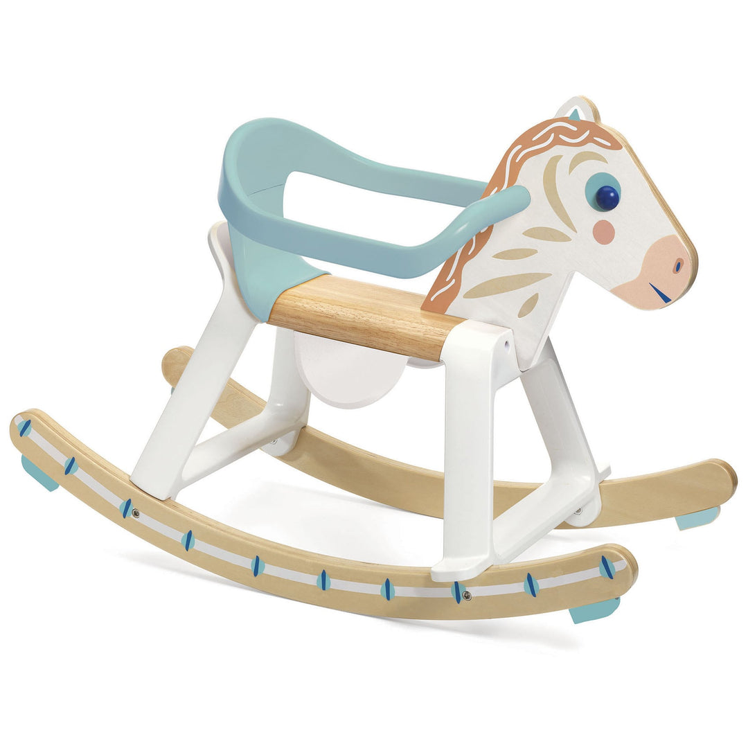 Djeco | Cavallo a Dondolo in legno con protezione schiena BabyCavali