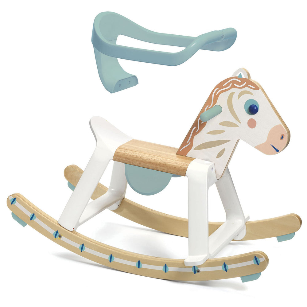 Djeco | Cavallo a Dondolo in legno con protezione schiena BabyCavali