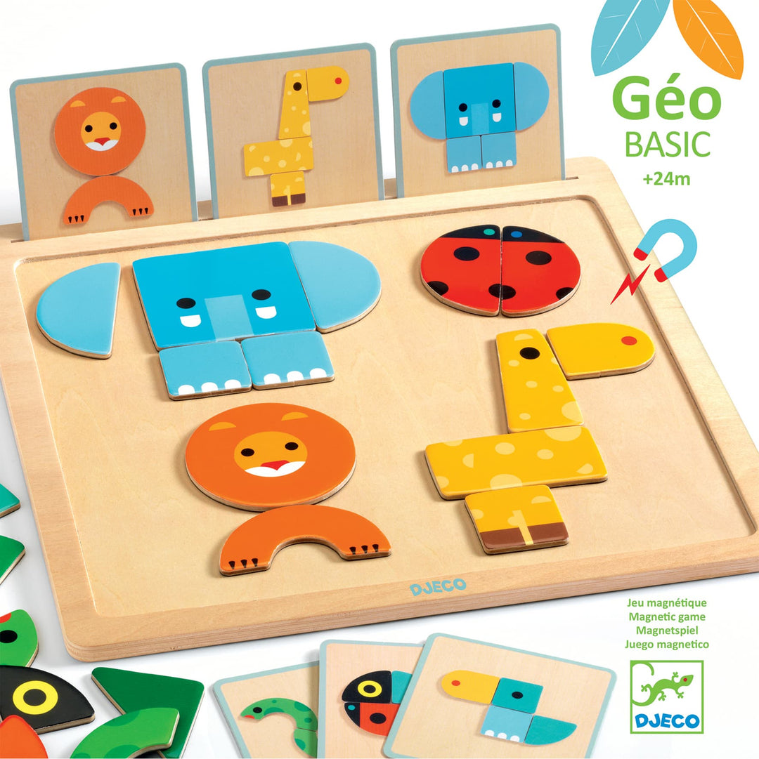 Gioco Magnetico in Legno Forme e Animali GéoBasic, 24 mesi djeco