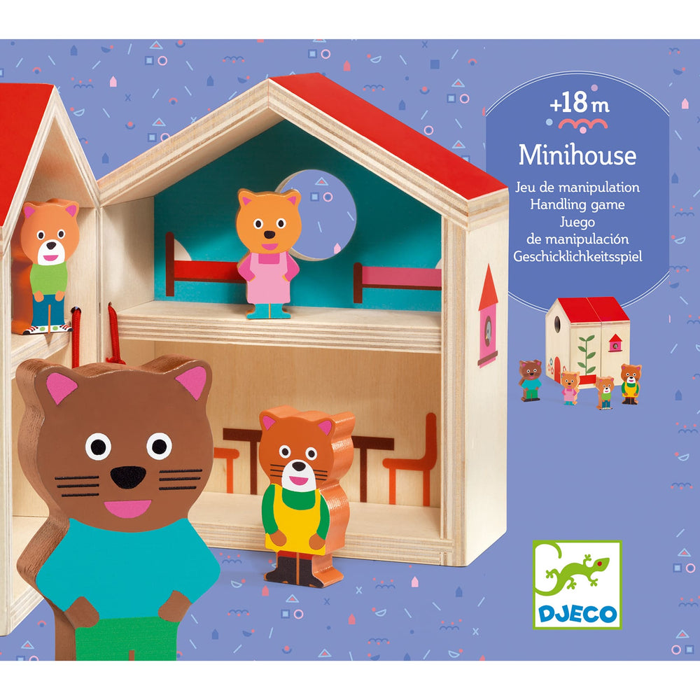 Djeco | Minihouse con personaggi in Legno, Casetta 18m +