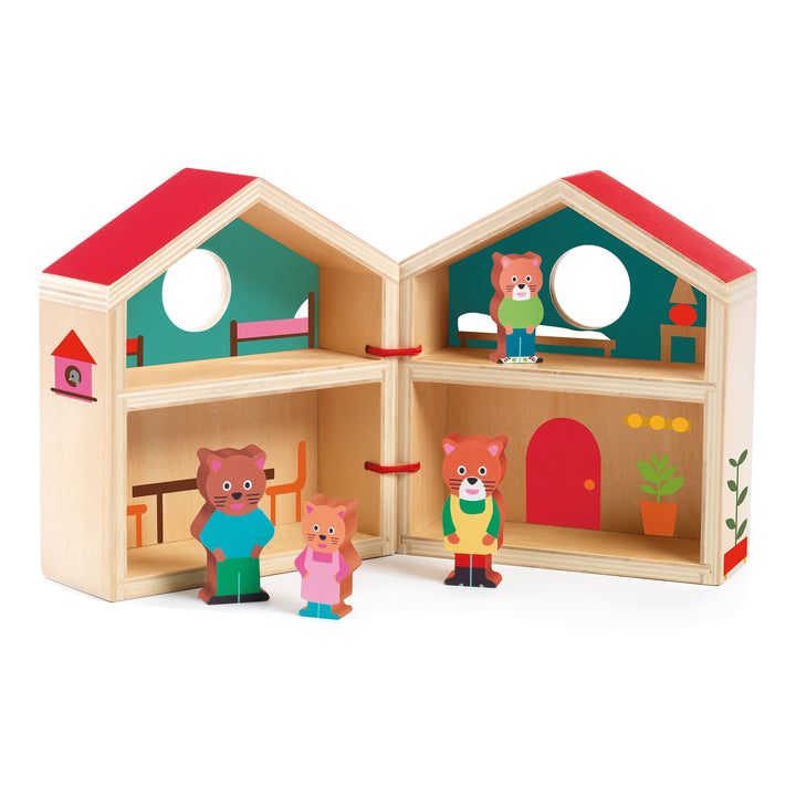 Djeco | Minihouse con personaggi in Legno, Casetta 18m +