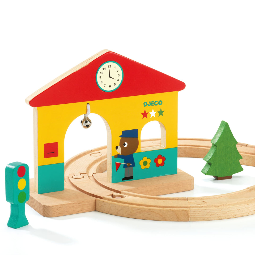 Gioco Minitrain in Legno, Costruzione Circuito e Trenino, 18 mesi + djeco