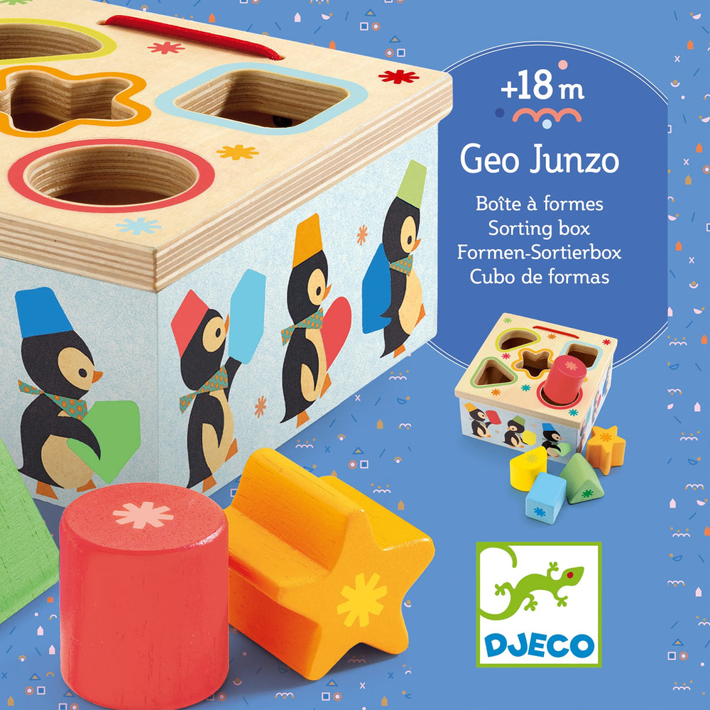 Djeco | Scatola in legno con forme incastrabili Geo Junzo