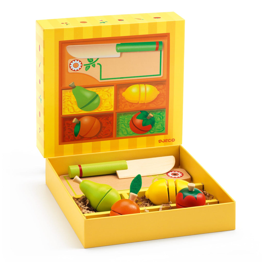 Djeco  Frutta e verdura da tagliare in legno, Gioco per bambini