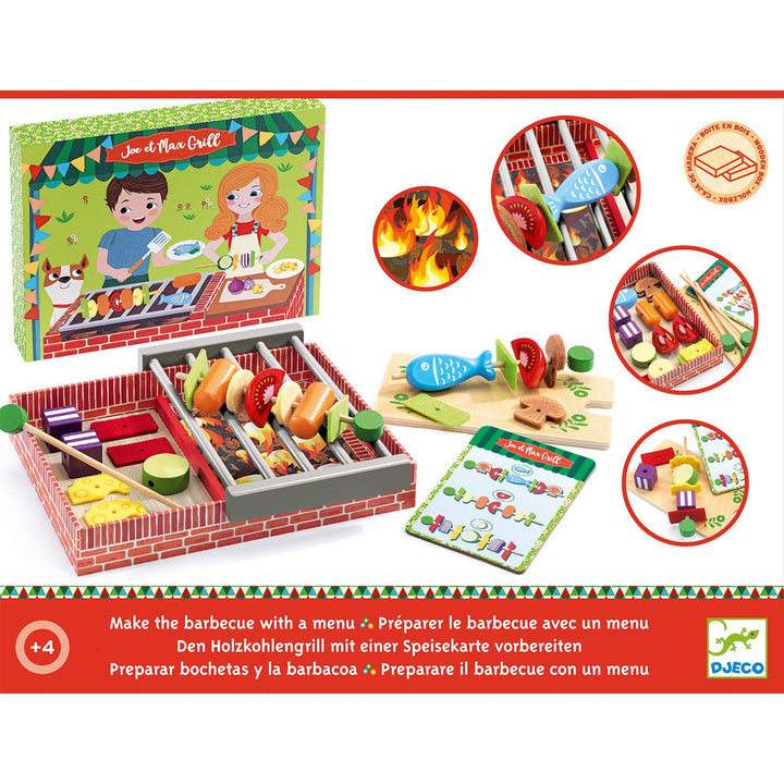 Set Gioco Spiedini e Barbecue in Legno Joe e Max Grill | Djeco DJ06543