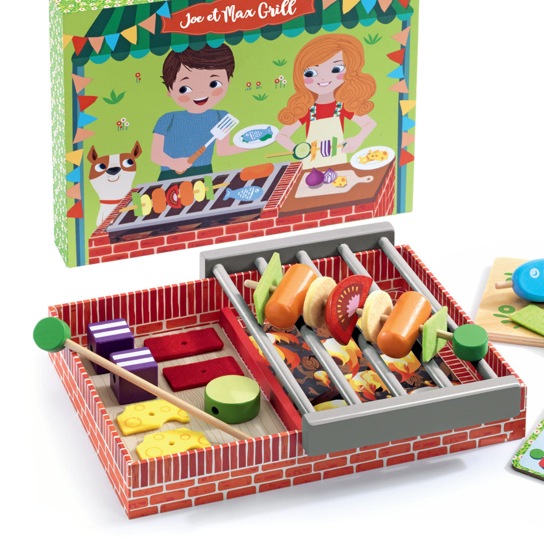 Set Gioco Spiedini e Barbecue in Legno Joe e Max Grill | Djeco DJ06543