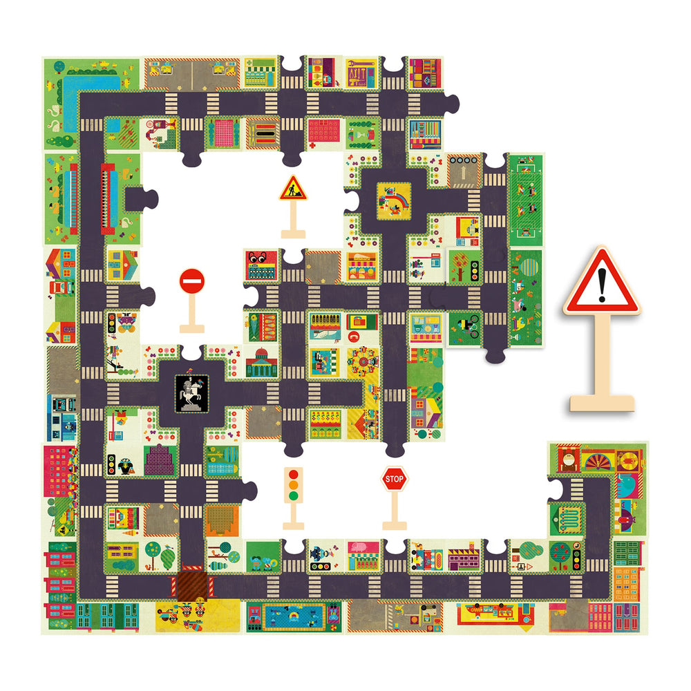 Djeco | Pop to Play Puzzle Gigante, Città Strade per macchine DJ07161