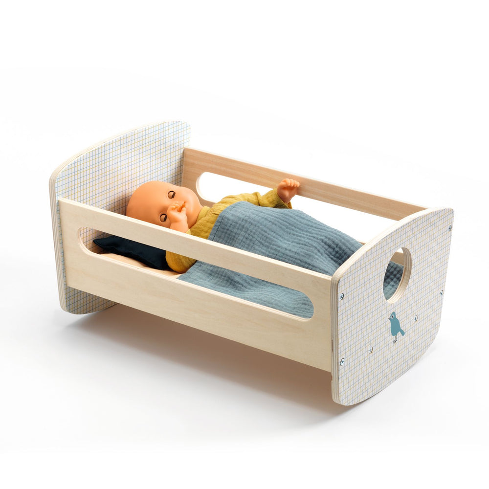 Djeco | Letto a dondolo per bambole in legno