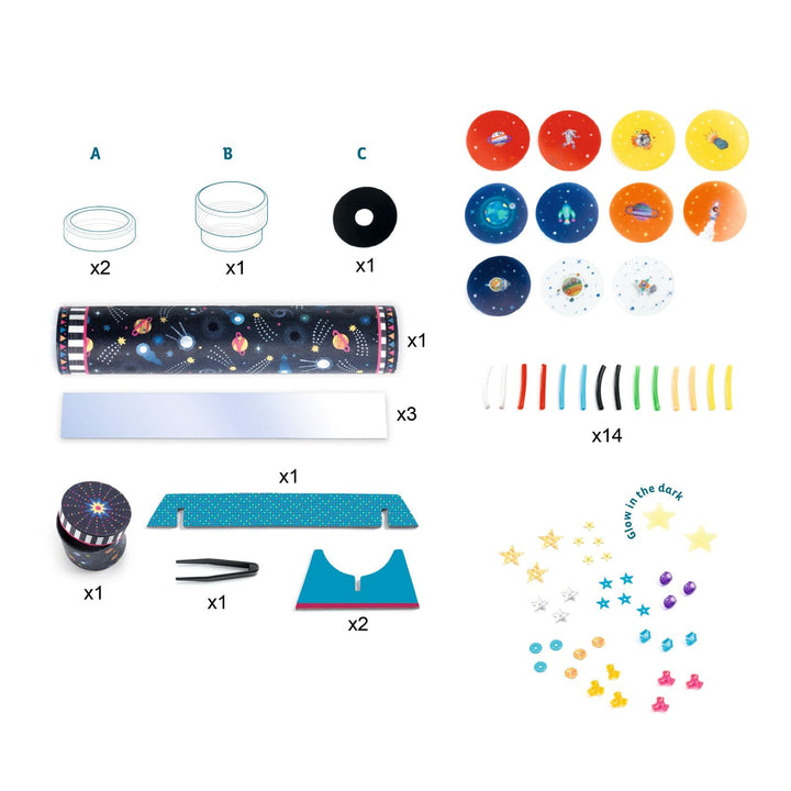 Djeco | Crea Caleidoscopio Spazio, Kit Fai da Te DJ07922