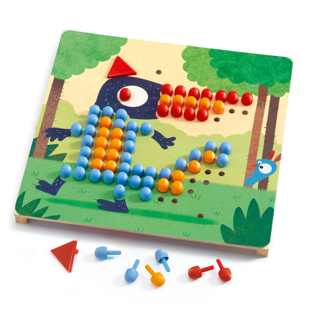 Djeco | Gioco dei Chiodini Mosaico Rigolo, 8 Tavole DJ08136