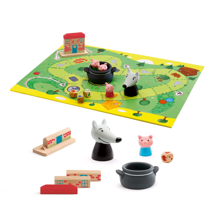 Gioco da Tavolo Cooperazione Woolfy, I Tre Porcellini | Djeco DJ08427