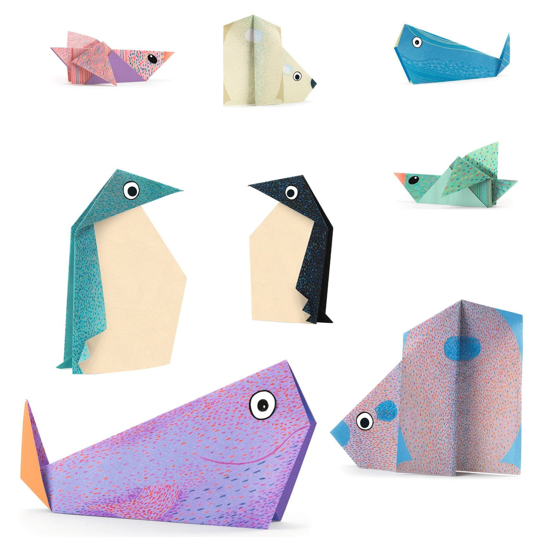 Djeco  Origami per bambini, Animali polari DJ08777 – PIPI & PUPU and  friends