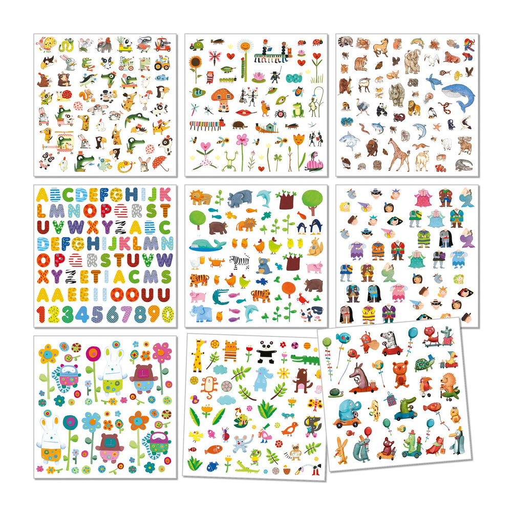 Djeco | Adesivi Alfabeto in rilievo, 300 adesivi per Bambini