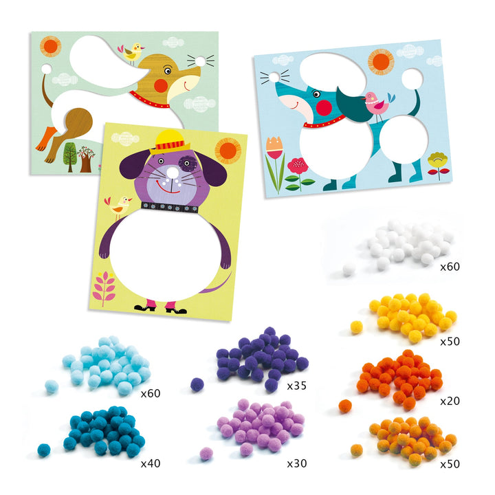 Djeco | Gioco Quadro di Pompon, Cagnolini da Accarezzare DJ09867