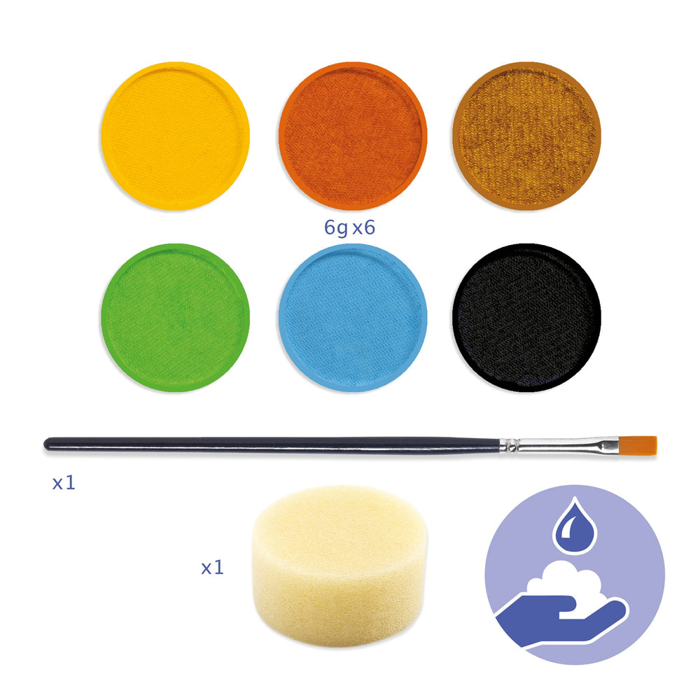 Djeco | Trucchi per Viso Bambini, 6 Colori, Nature DJ09230
