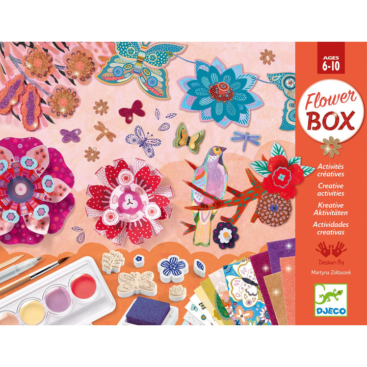 Djeco | Flower Box, Attività Manuali con i Dinosauri, 6 anni + DJ09330