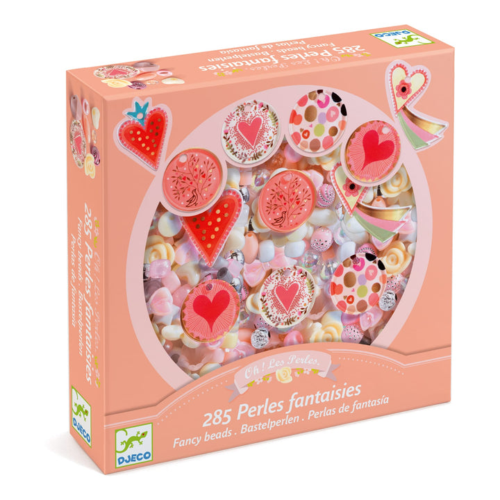 Djeco | Set Perline e Ciondoli, 285pz, Cuori | Crea Gioielli DJ09855