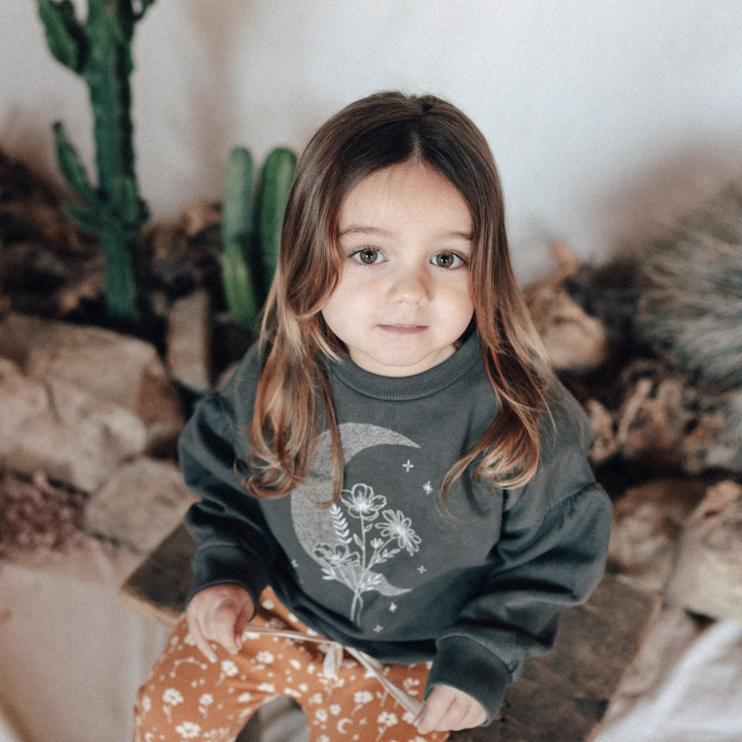 Dear Mini | Felpa calda in cotone bio Moon Antracite per bambini