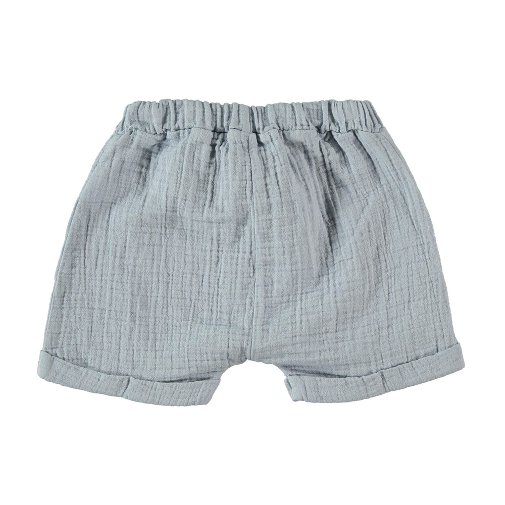 Dear Mini | Pantaloncini in mussola di cotone bio Celeste