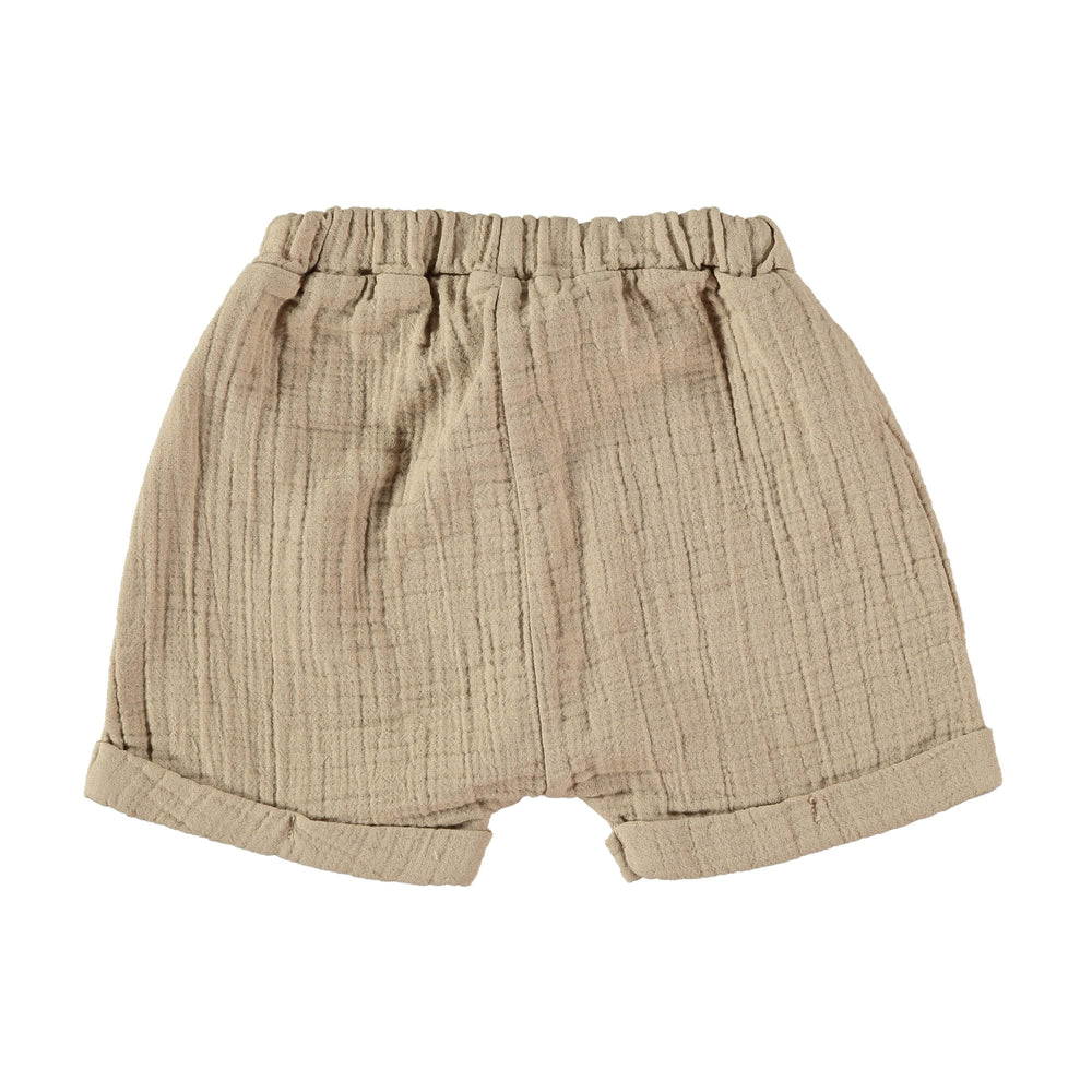 Dear Mini | Pantaloncini in mussola di cotone bio Sabbia