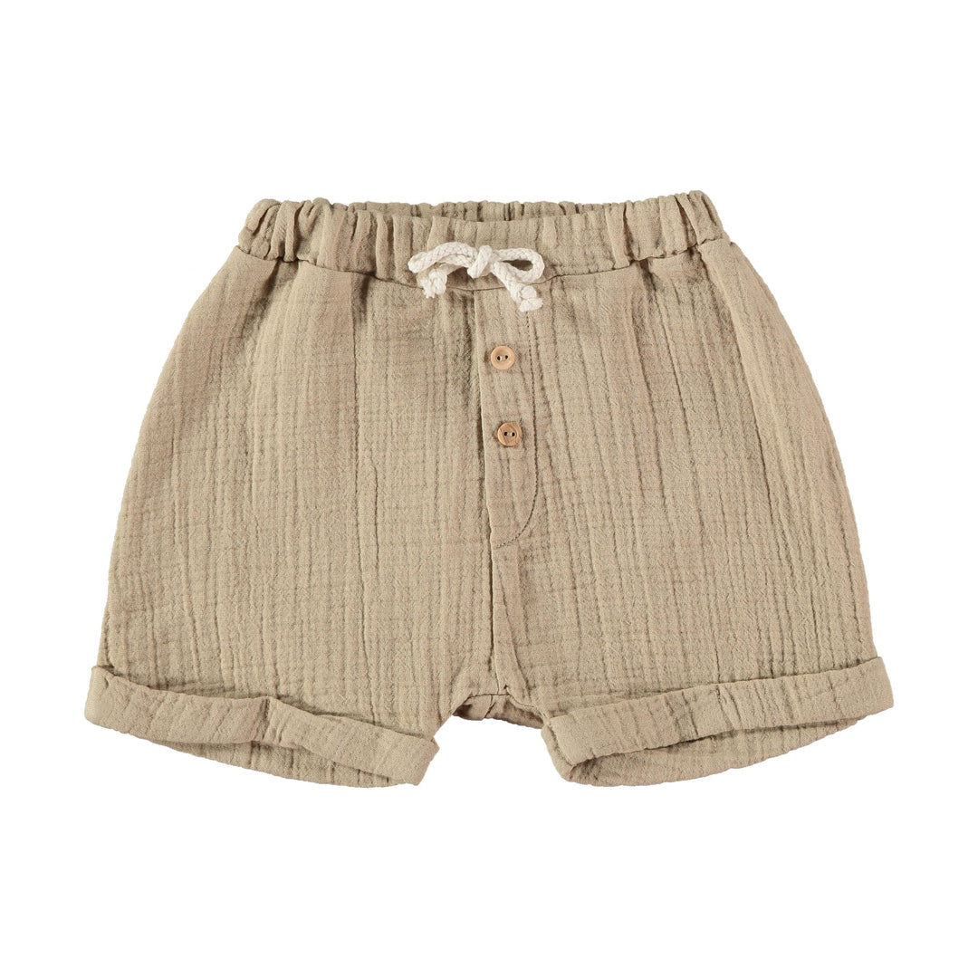 Dear Mini | Pantaloncini in mussola di cotone bio Sabbia