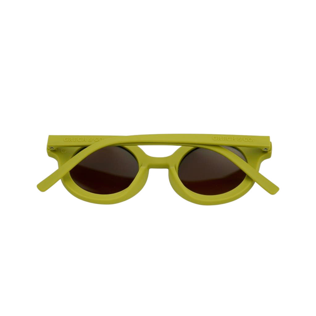 Grech&Co | Occhiali da sole flessibili UV400, Round Bambini Chartreuse