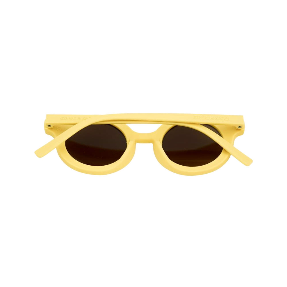 Grech&Co | Occhiali da sole flessibili UV400, Round Bambini Yellow