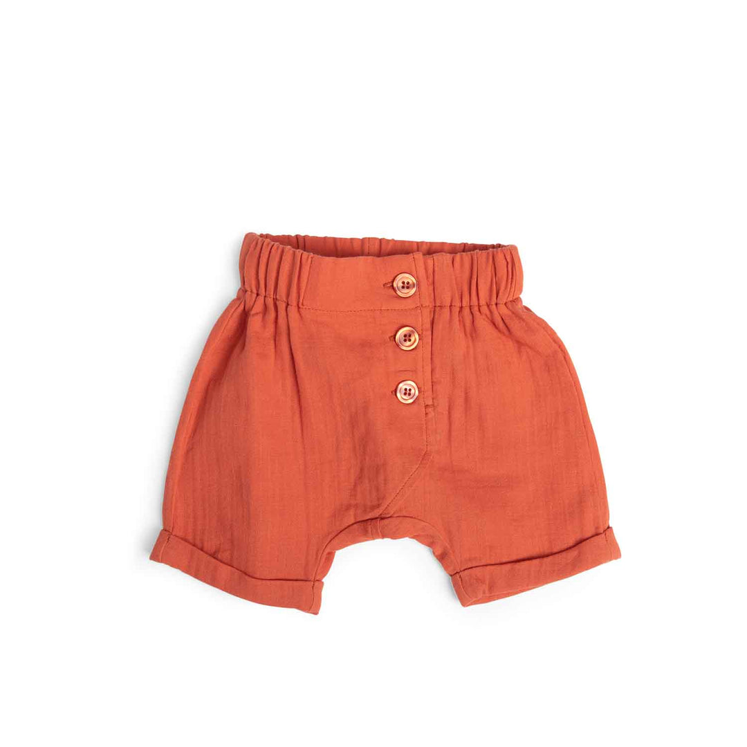 Moulin Roty | Pantaloncini in mussola di cotone arancione, Harry Bord de mer