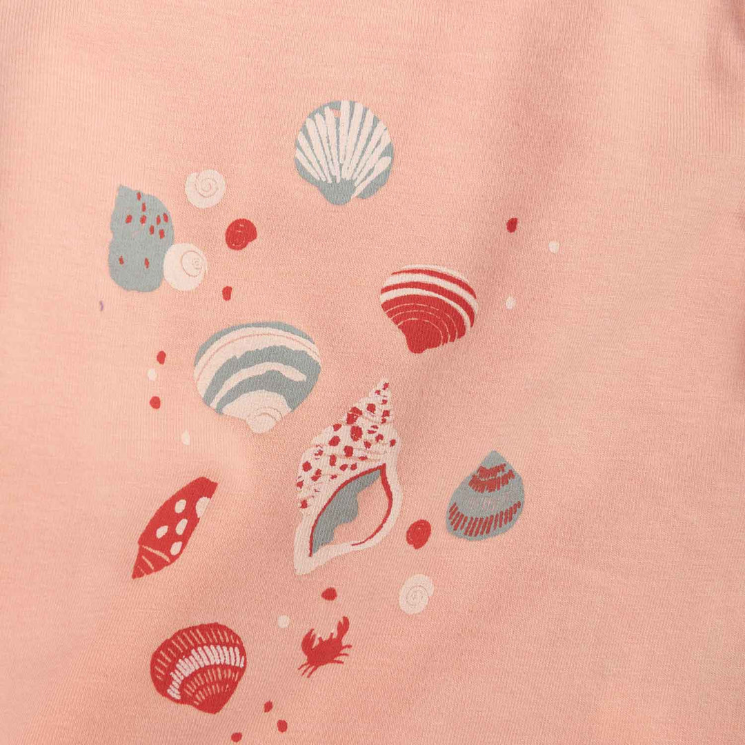 Moulin Roty | Maglietta in cotone rosa conchiglia, Héline, Bord de mer