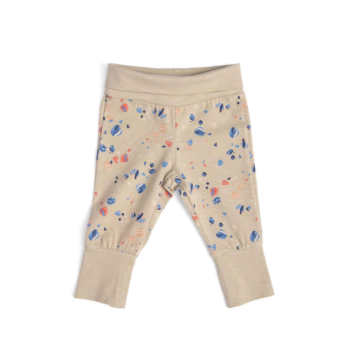 Moulin Roty | Pantaloni in felpa ecru conchiglia, Hibiscus Bord de mer