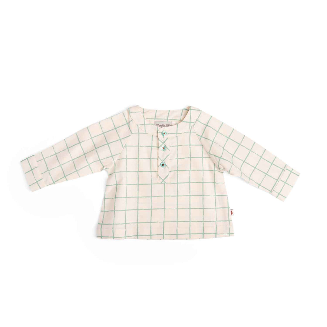 Moulin Roty | Camicia in cotone bio a quadretti, Hyacynthe Bord de mer