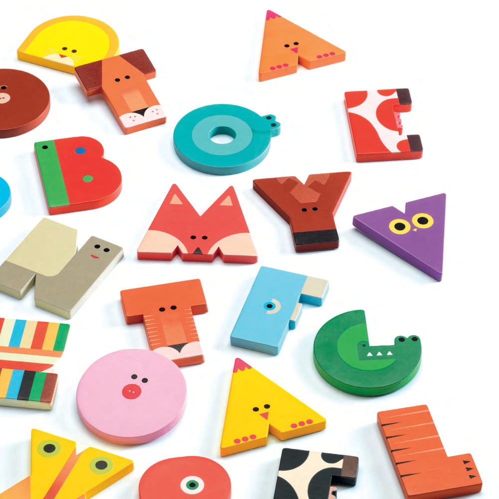 Lettere in Legno per Cameretta Bambini A-Z, Djeco | Little Big Room Animaux Graphiques