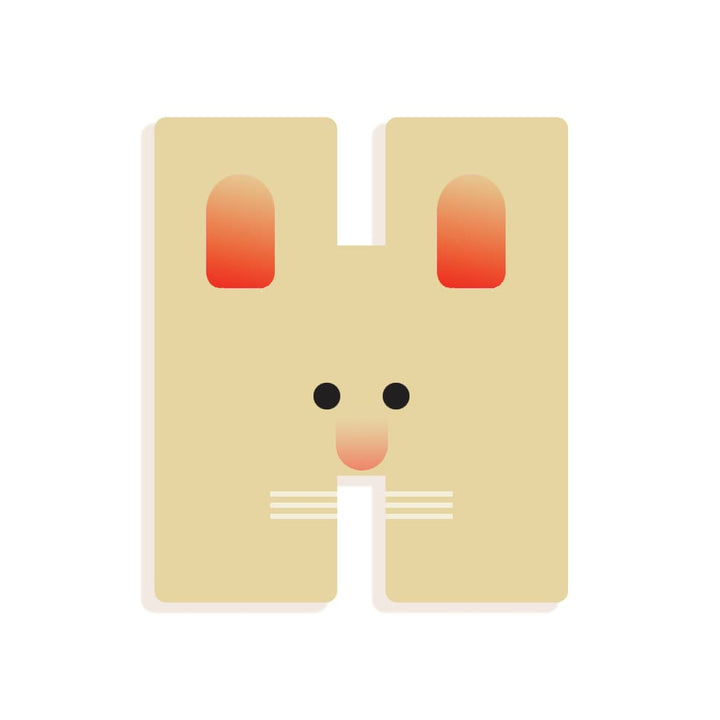Lettera H in Legno per Cameretta Bambini  Djeco | Little Big Room Animaux Graphiques
