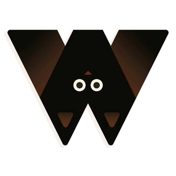 Lettera W in Legno per Cameretta Bambini  Djeco | Little Big Room Animaux Graphiques
