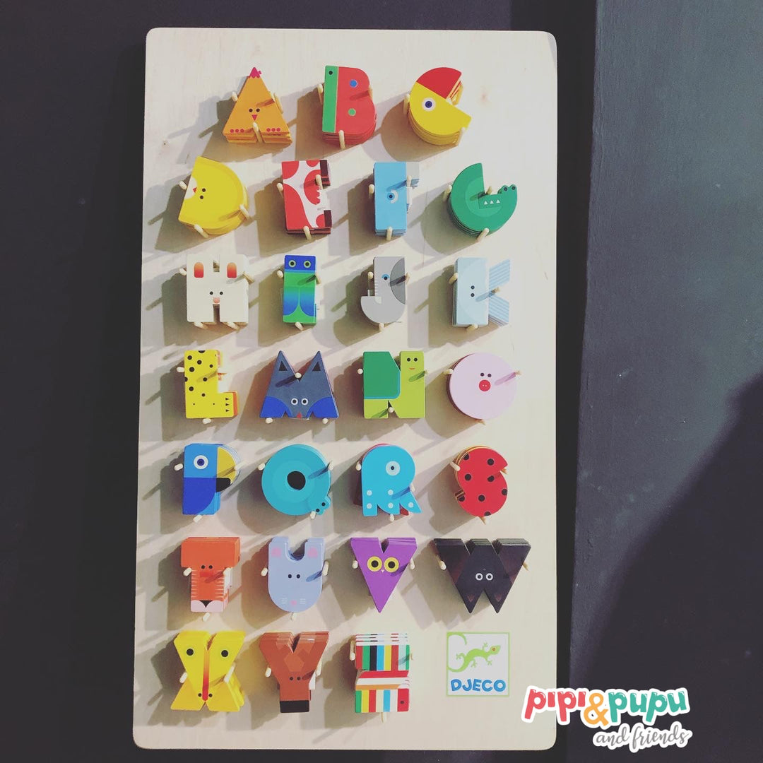 Lettere in Legno per Cameretta Bambini A-Z, Djeco | Little Big Room Animaux Graphiques