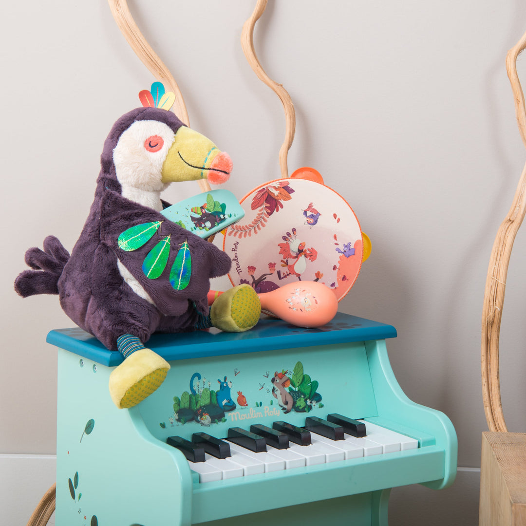 Moulin Roty | Peluche musicale carillon Tucano, Dans la Jungle