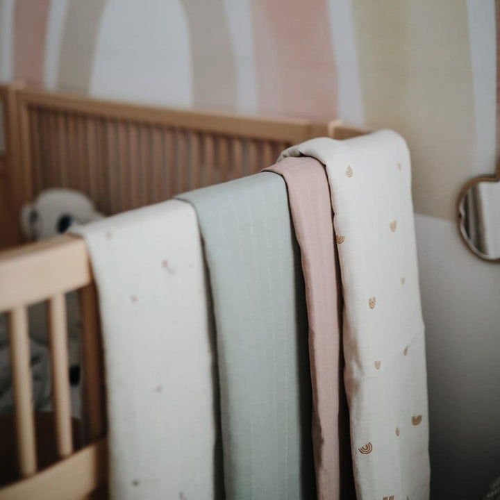 Mushie | Copertina Swaddle Mussola Cotone Bio Rose Vanilla