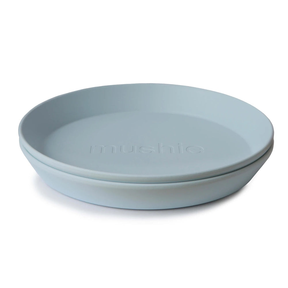 Mushie | Set 2 Piatti per Bambini, Dinner Plate Round Powder Blue