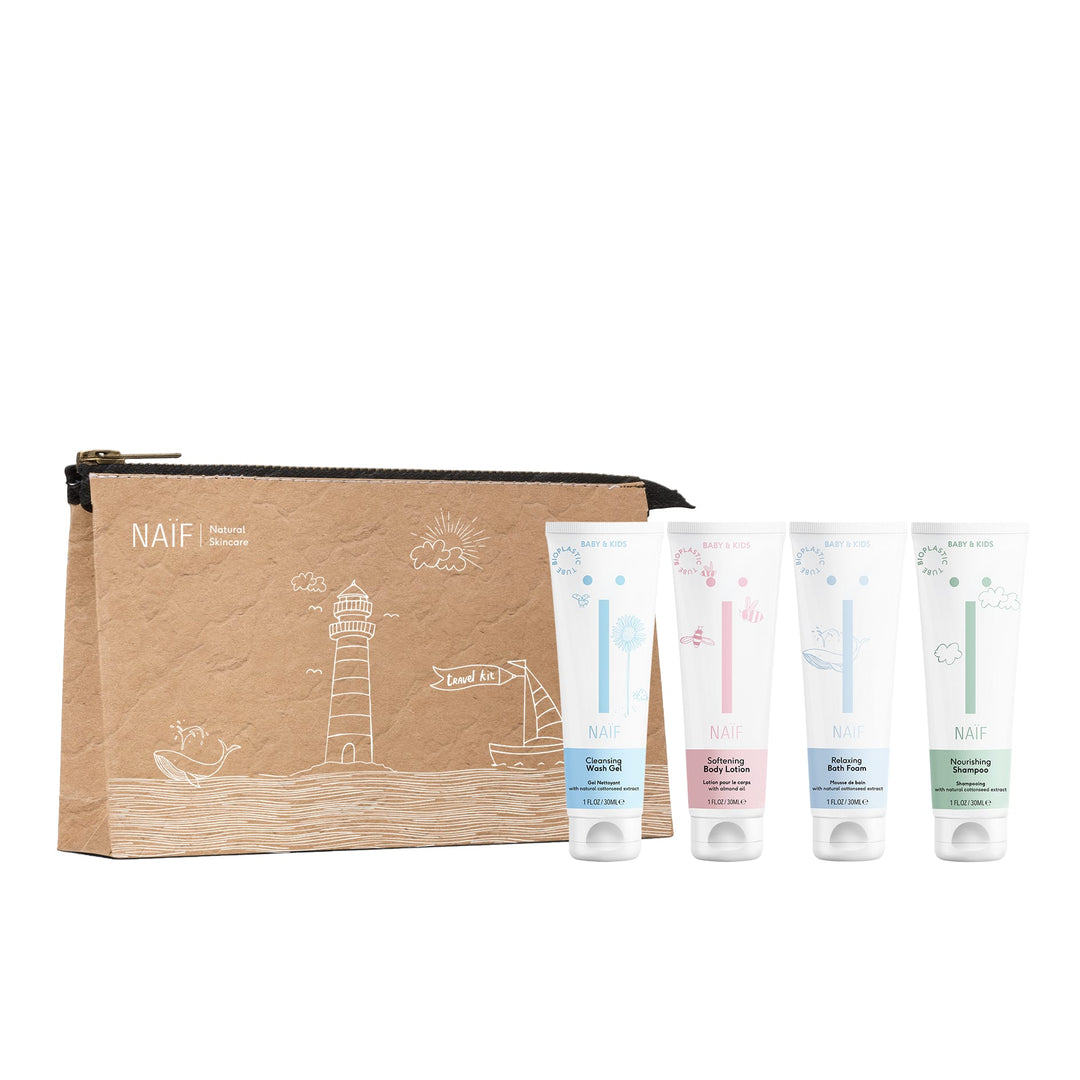Naïf Kit Cosmetici Naturali da viaggio per bambini, Baby Travel Kit