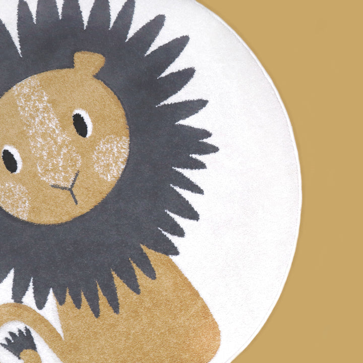 Tappeto Rotondo per Bambini Leone 120 cm, Lion Jaggo | Nattiot