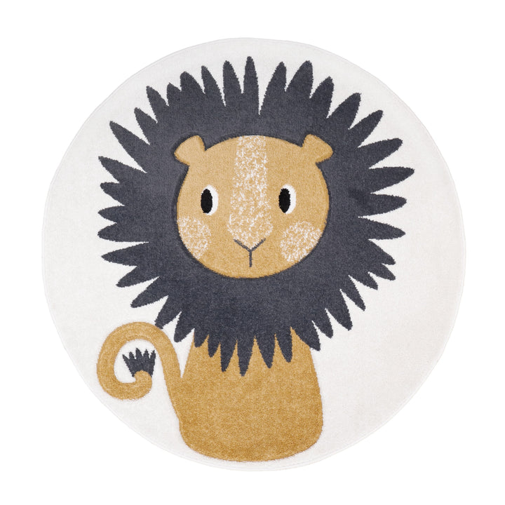 Tappeto Rotondo per Bambini Leone 120 cm, Lion Jaggo | Nattiot