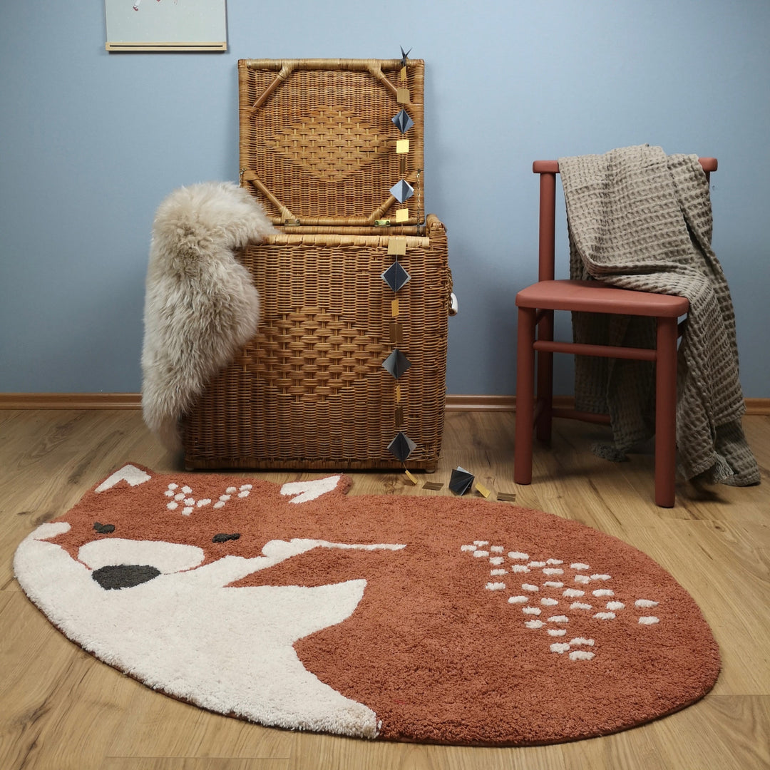 Tappeto per Bambini in Cotone Lupo 110x70 cm, Little Wolf | Nattiot
