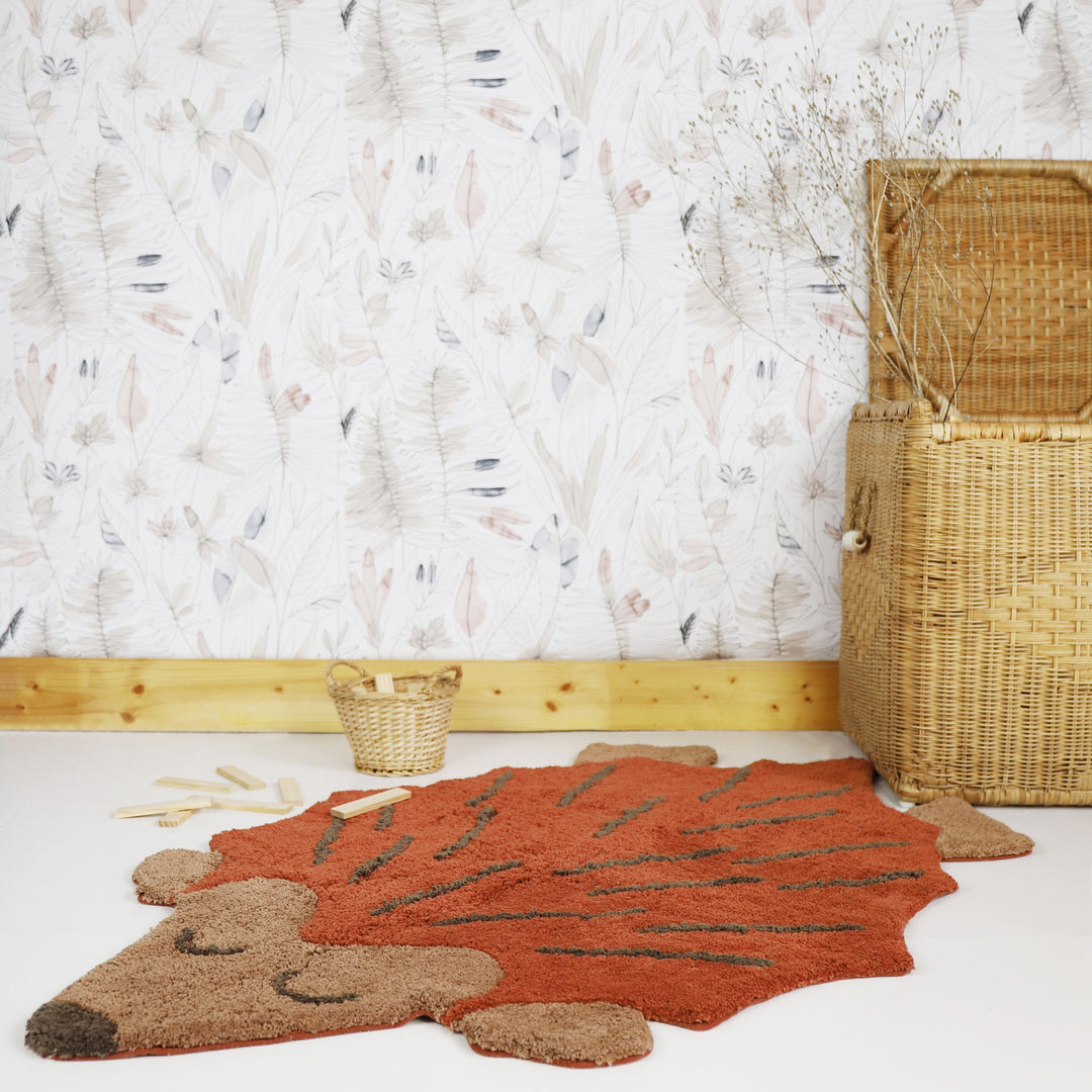 Tappeto per Bambini in Cotone Riccio 120x80 cm, Hedgehog | Nattiot