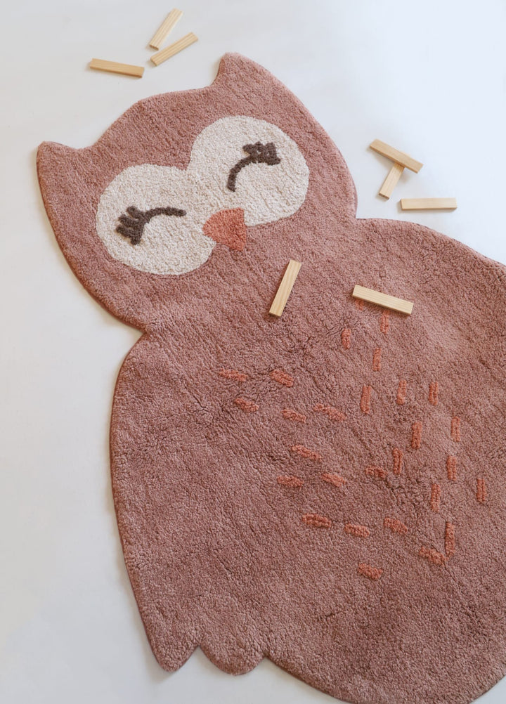 Nattiot | Tappeto in cotone Gufo 115x90 cm, Little pepa children’s rug